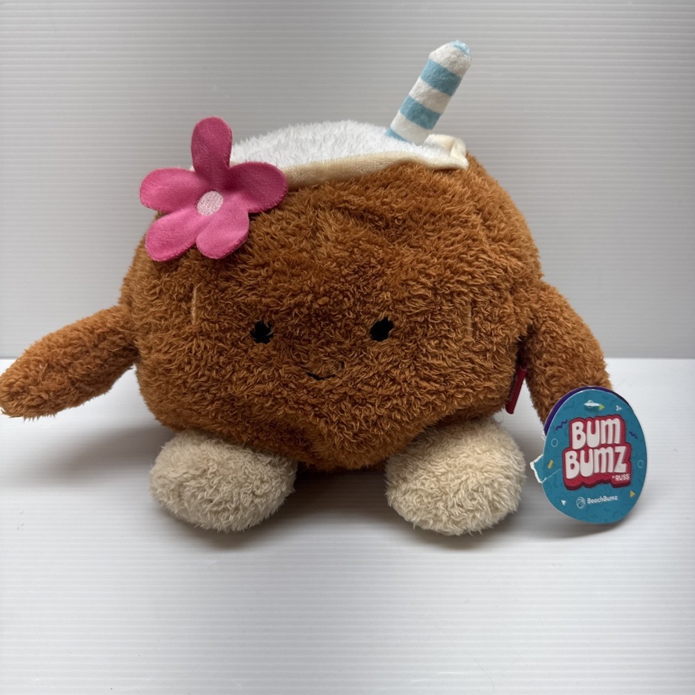 NEW w/tags Bum Bumz Beach Bumz Priyal the Coconut Pina Colada 7.5" Plush